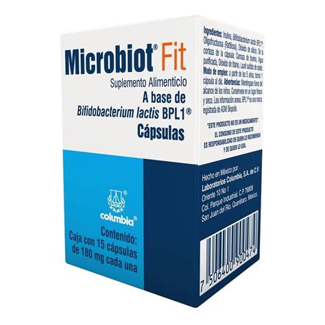 Suplemento alimenticio Microbiot Fit 15 cápsulas de 180 mg c u