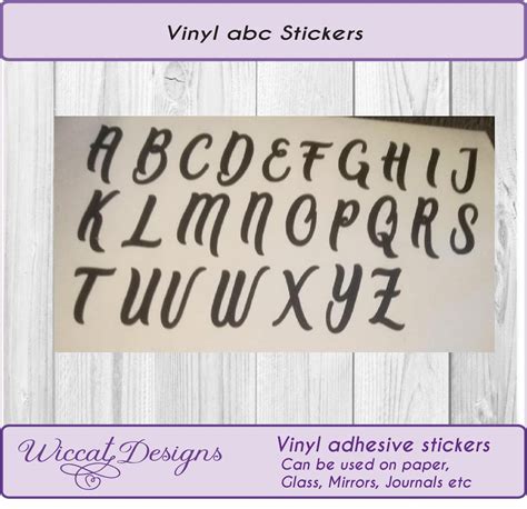 Vinyl Adhesive Letters Vinyl Letter Stickers Alphabet Etsy