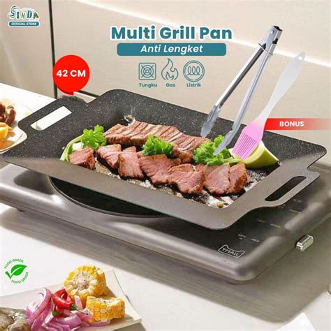 Jual Sinda Grill Pan Bbq Datar Wajan Panggang Persegi Kebab Anti