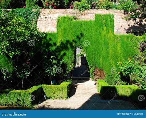 Gardens of Alhambra Palace stock image. Image of travel - 19702807