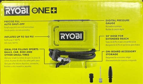 Ryobi Tools V One High Pressure Digital Inflator Pcl B Tool Only