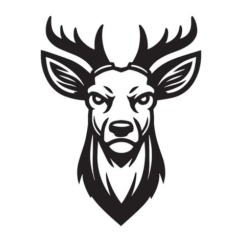 Logo du visage du cerf La tête du cerf Clipart Illustration vectorielle