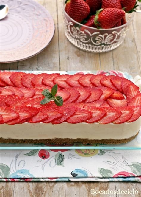 Tarta De Queso Con Fresas Sin Horno