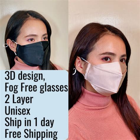 Satin Face Mask For Glasses Wearers Usa Handmade Easy Breathing Japanese Cotton 3d Professional