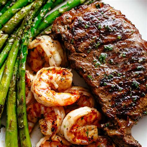 Garlic Butter Grilled Halal Steak And Shrimp — Halalnivore