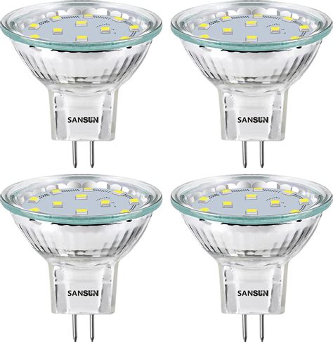 2 4w Led Mr11 Light Bulbs 12v 20w Halogen Replacement Gu4 Bi Pin Base