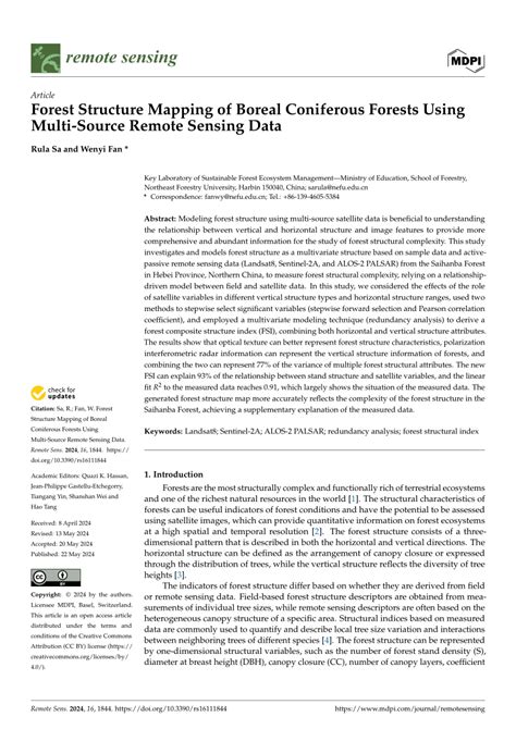 Pdf Forest Structure Mapping Of Boreal Coniferous Forests Using Multi