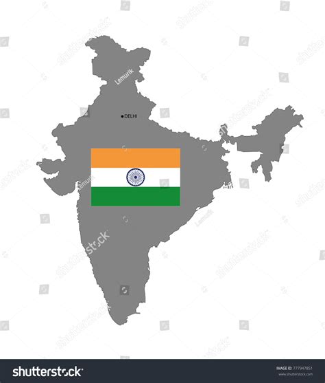 Map Of India With Flag Vector Illustration Royalty Free Stock