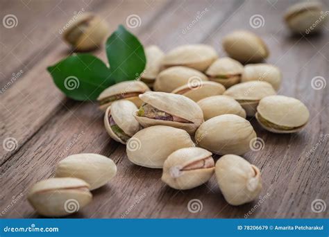 Pistachios On Wooden Table Stock Image Image Of Organic