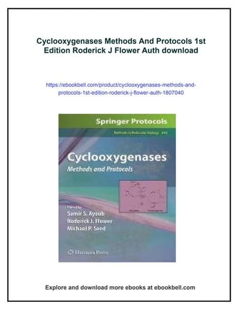 Cyclooxygenases Methods And Protocols 1st Edition Roderick J Flower ...