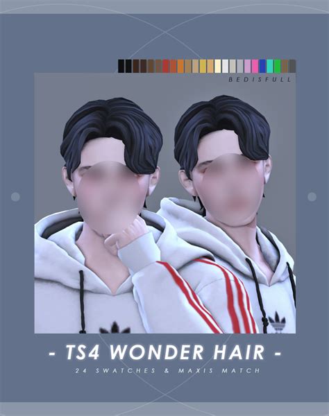 BED TS4 M MM Wonder Hair BED MUSAE On Patreon Sims 4 Hair Male