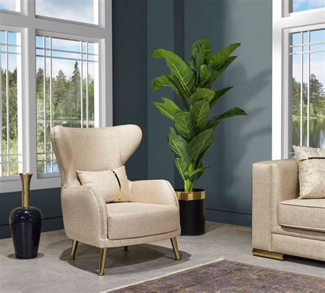 Napoli Living Room Armchair Cream By Furnia Furniture