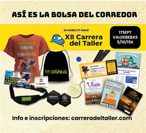 Así esde momento la bolsa del corredor de la XII Carrera del Taller