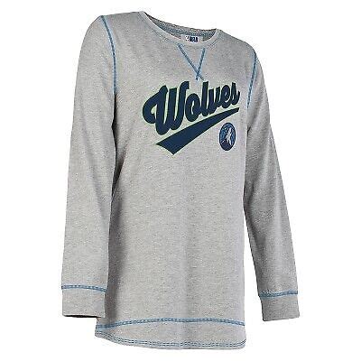 NBA Minnesota Timberwolves Women S Gray Long Sleeve Team Slugger Crew