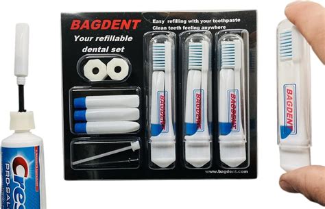 Bagdent Travel Toothbrushes And Toothpaste Empty Containers