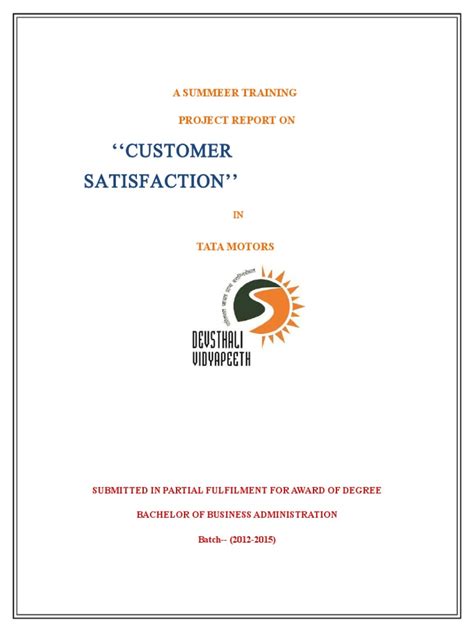 Consumer Satisfaction On Tata Motors | PDF | Research Design | Science