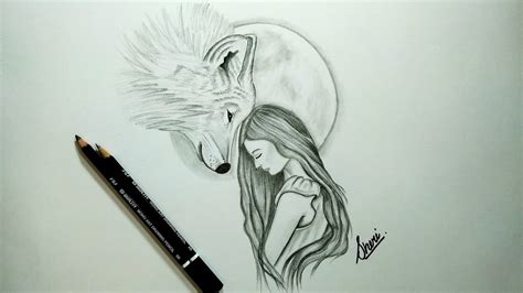 Female Wolf Drawing