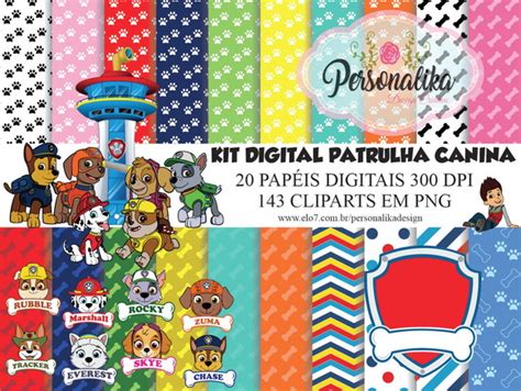 Kit Digital Patrulha Canina Cliparts Em Alta Resolu O Elo