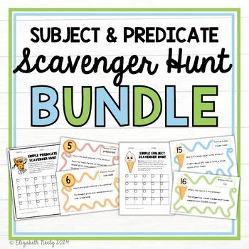 Sentence Structure Scavenger Hunts Simple Subject Predicate GRAMMAR