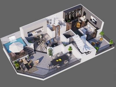 3D Floor Plan from CAD plans or Sketches | Upwork