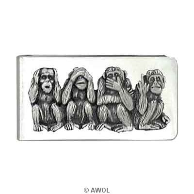 Shop by Categories :: Personal Gifts :: Money Clips :: "Four Monkeys ...