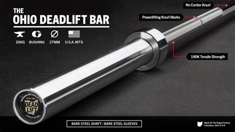 Rogue Ohio Deadlift Bar Bare Steel Rogue Fitness