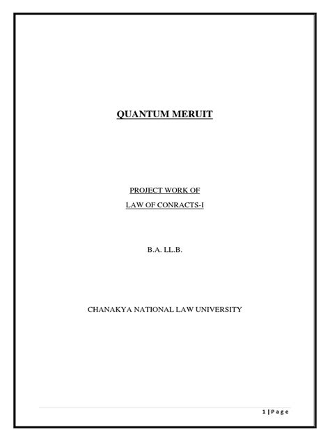 Quantum Meruit | PDF | Business