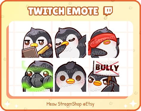 Emoticon Emoji Discord Emotes Cute Penguins Stare Blind Twitch