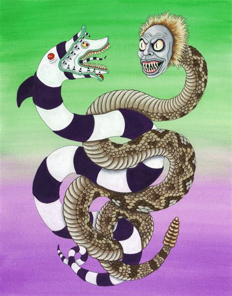 Beetlejuice Serpent And Sandworm Print Etsy Beetlejuice Tattoo Tim