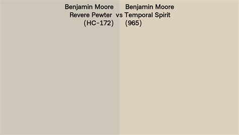 Benjamin Moore Revere Pewter Vs Temporal Spirit Side By Side Comparison