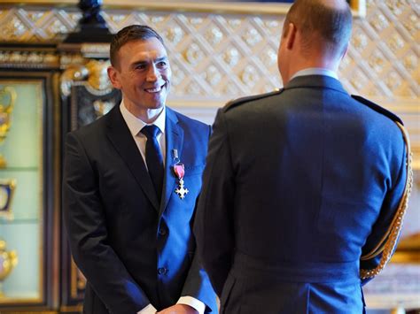 Kevin Sinfield receives OBE from Duke of Cambridge at Windsor Castle