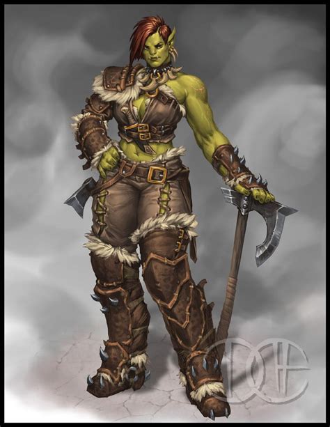 Half Orc Fighter By Trollfeetwalker On Deviantart Half Orc Female