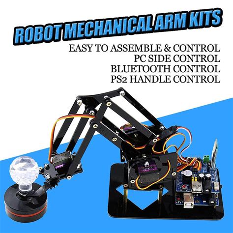 Kit diy Braço Robótico Programável 4DOF USB Acrílico Resumo Braço