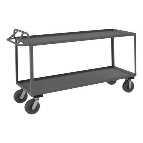 Stock Cart 2 Shelves Ergonomic Handle 24 1 4 X 78 1 4 X 47 Durham Manufacturing