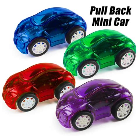 8pcs Cute Candy Color Mini Car Transparent Plastic Toy Cars For Kid ...