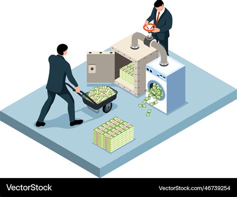 Money Laundering Isolated Object Royalty Free Vector Image