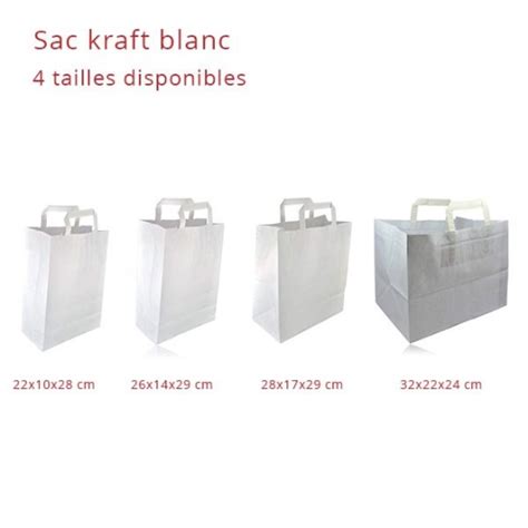 Sac Kraft Papier Blanc Cabas