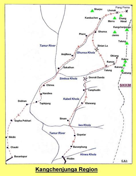 Maps of the Kangchenjunga Region