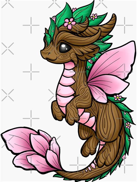 Flower Dragon Elemental Sticker For Sale By Dragons And Beasties