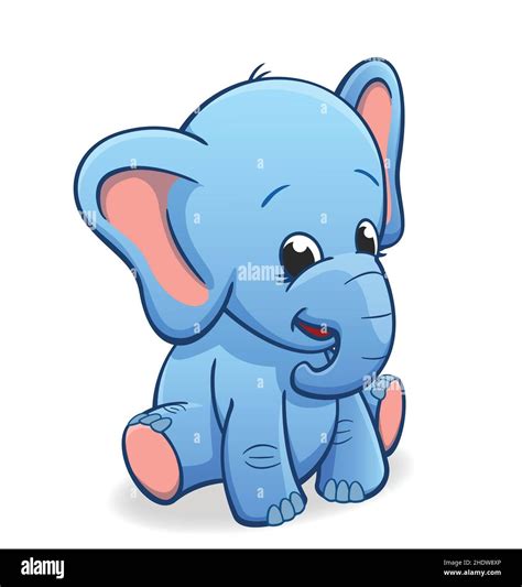 Download this stock vector: cute infant baby blue elephant cartoon ...