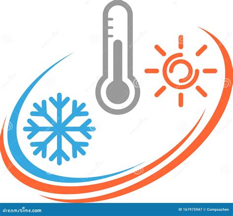 House, Thermometer and Snowflake, Temperature Logo, Air Conditioning ...