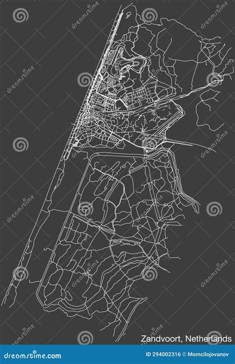 Street Roads Map of ZANDVOORT, NETHERLANDS Stock Vector - Illustration ...