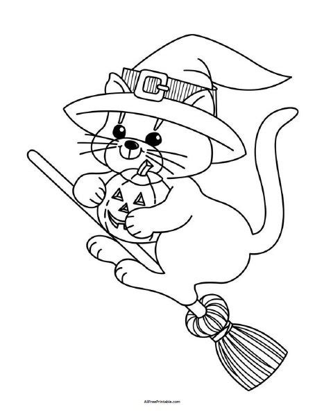 Free Printable Halloween Cat Coloring Pages