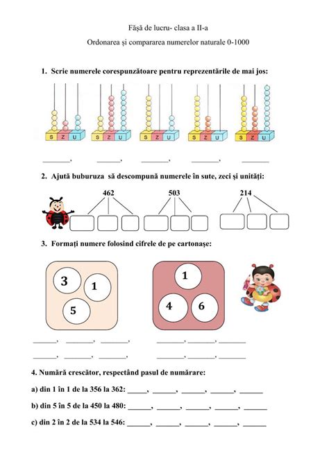 Ordonarea Si Compararea Nr Worksheet