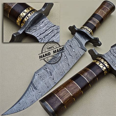 Professional Damascus Bowie Knife Custom Handmade Damascus Knife