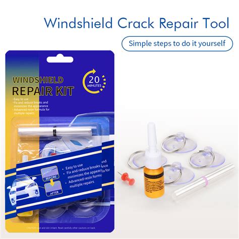 1set Windshield Repair Kit Quick Fix Car Cracked Glass Windscreen Repair Tool Resin Sealer Diy