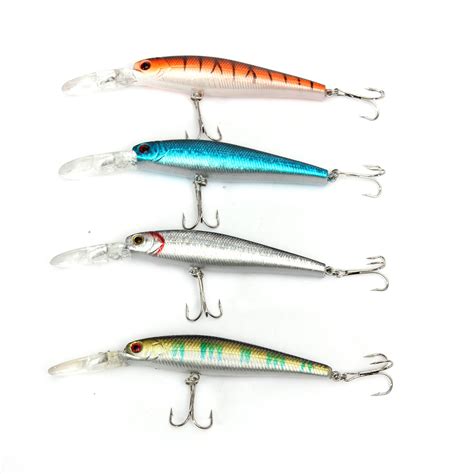 4pcs Fishing Lure Deep Swim Hard Bait Fish Artificial Baits Minnow