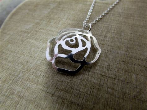 Handmade Rose Pendant In Sterling Silver By Bay Design Sterling