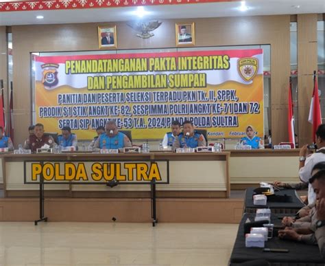 Polda Sultra Adakan Penandatanganan Pakta Integritas Dan Pengambilan