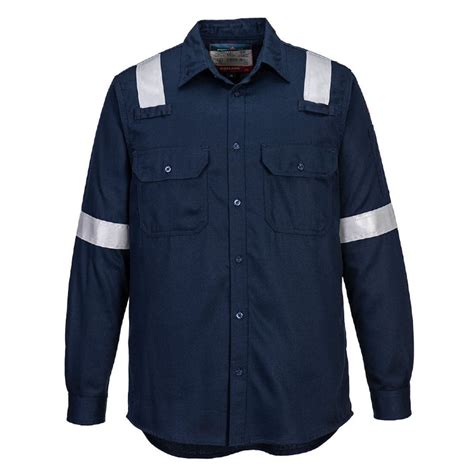 Portwest FR720 Flame Resistant Shirt Navy Workwear Co Uk